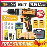 BKK PRODIY DW Cordless Drill Impact Driver Mesin Tebuk Lubang Screwdriver Hammer Drill Set Wall Dril