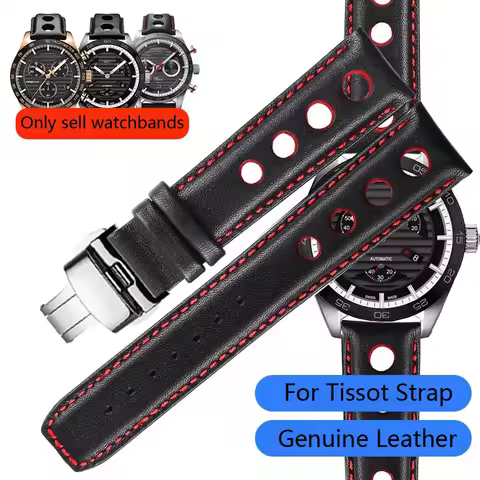 Genuine Leather Bracelet For Tissot 1853 Sports strap Racing PRS516 T91 1853 Top layer cowhide 20mm
