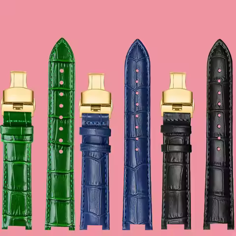 Genuine Leather Watch Strap for Tissot Tianwang Folli Follie Michael Kors MK Mk5774 Men Women Notch 