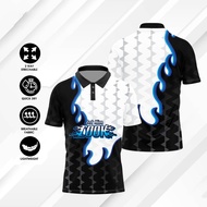 Prints Fire Street Jersey Blue Jersey Retro Collar Shirt Sublimation Jersey Retro Viral