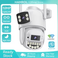 Hamrol Dual Lens 5G&2.4G HZ 10MP PTZ WiFi IP Camera Two Way Audio Outdoor Wireless CCTV O-KAM APP