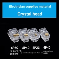 Network Cable Crystal Head Two-Core Four-Core Pure Copper RJ9 RJ11 RJ12 Telephone Cable Crystal Conn