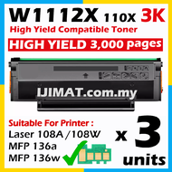 W1112A 110A W1112X 110X HP110A HP110X BLACK  BK K Compatible Laser Toner For HP Laserjet HP 108 HP10
