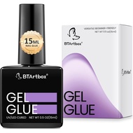 BTArtbox Gel Nail Glue 15 ML 4 In 1 Super Strong UV Nail Glue For Acrylic Nail Tips, Long Lasting Ge