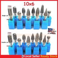 10x6mm Tungsten Carbide Burr 6mm Single Cut Double Cut Rotary Porting Tool Mata Porting Mata Korek