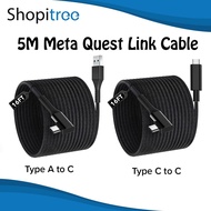 Meta Quest 2 & 3 Type A to C & Type C to C Link Cable (5M, L Design)