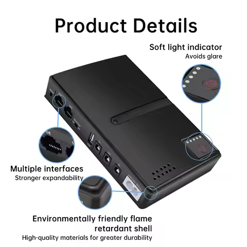 DC1018L 18W UPS Backup Power Adapter 0.6A/1A/2A 5V/9V/12V/15V/24V Uninterruptible EU Plug Without Ba