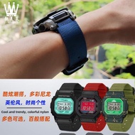適配casio卡西歐小方塊DW-5600/5610 GW-B5600改裝尼龍帆布手表帶
