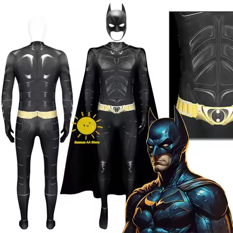 BEAST KINGDOM Movie Batman Cosplay Bruce Wayne Cosplay Costume Jumpsuit Cloak Mask Batman Halloween