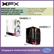 XFX Mercury AMD Radeon RX 9070XT OC Magnetic Air Edition RGB GPU 16GB GDDR6 (BLK | WHT) [XFX 8000 | 