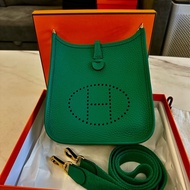 Hermes mini evelyne 綠色金扣