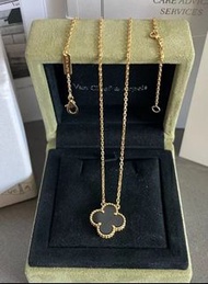 Van Cleef & Arpels梵克雅寶 Alhambra四葉幸運系列 黑瑪瑙四葉草 項鏈 女款 黑色