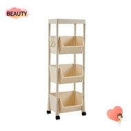 BEAUTY Kitchen Organizers, Plastic multilayer Kitchen Storage Rack, Portable household Floor standing With Wheels Trolley