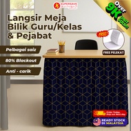SUPERSAVE Skirting Meja Guru Langsir Meja Guru Meja Pejabat Skirting Table Top Free Vecro Tape /Pele