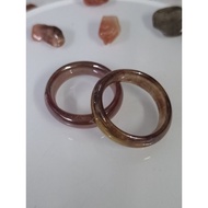 White Agate & Golden Agate Ring Bangle