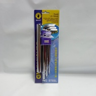 9PCS 1.5~10MM EXCELLENT BALL POINT HEX KEY WRENCH SET MIRROR POLISHED W/HANDLE S2 STEEL 6P BH-077