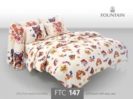 Fountain🔅ฟาวน์เทน🔅ผ้าปู ไม่รวมผ้านวม ใส่ได้สูงสุด 12นิ้ว🔅ลายลิขสิทธิ์แท้ Paw Patrol ขบวนการสี่ขา