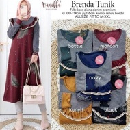 Monis Tunik Maxi Dress Busana Muslim Gamis Hijab Denim Diana Premium