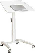 YVYKFZD Portable Laptop Lectern Podium Stand, Mobile Podium Pulpits with Rolling Wheels, Sit-to-Stand Church Pulpit, Height Adjustable Lectern Desk, Easy Assembly (Color : White)