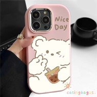 Soft Silicone TPU ANDROID Unique Cartoon Cute Case White Bear OPPO A36 A16 A17K A53 A3S AX5 A12E A57
