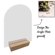 DIY Acrylic Table Card Wedding Table Number Card Table Card Polygonal DIY Wooden Base Seat Card DIY