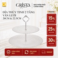 CRISTA HOME MESH 2-LAYER HYDROSTA HOME PLATE 28CM & 22.5CM - FRUIT CAKE SHELF PARTY TABLE DECOR 6022