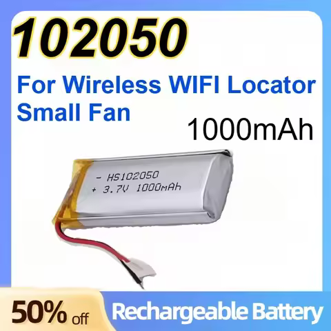 102050 Large Capacity Lithium Battery 1000mAh 3.7V for Wireless WIFI Locator Small Fan Built-in Rech