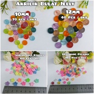 Manik Manik Akrilik Bulat Jelly Belimbing 8Mm