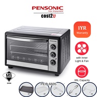 Pensonic 66L Large Electric Oven (Rotisserie & Convection) | PEO-6605 MOV-601 (OT6805 Ketuhar Elektr