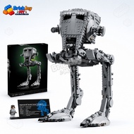 75417 UCS AT-ST Building Blocks Set, All Terrain Scout Walker Robot Model DIY Brick Assembly Kit, Co