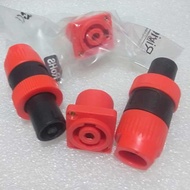 2sets/2Pairs Audio Connector Jacks (2 Orange Thread Spikon Jacks + 2 Orange Sockets) - Speaker Audio