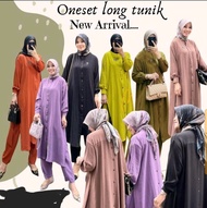 ELMA Stelan Baju dan Celana Wanita Muslim Remaja Dewasa Terbaru 2021 Model Gamis Set Crinkle Import Super Jumbo XXXL Murah Meriah Promo