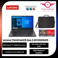 Lenovo ThinkPad E15 Gen 3 20YGS02U00 15.6'' FHD Laptop ( Ryzen 5 5500U, 8GB, 512GB SSD, ATI, W10, HS
