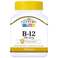 美國21st Century 維他命B12, 500微克 110片