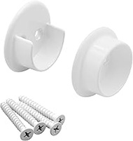 Prime-Line N 75872 Closet Pole Sockets, Fits 1-3/8 in. Diameter Pole, Metal, White Finish (Single Pa