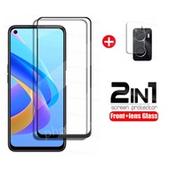 2 In 1 Tempered Glass Film For OPPO A57 A77 A76 A77s A96 4G 5G Clear Screen Protector Camera Back Le