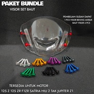 Visor BUNDLE PACKAGE Plus Visor Bolts 125Z 125ZR F1ZR Satria Fu 2-STROKE Jupiter Z1 Acrylic Material