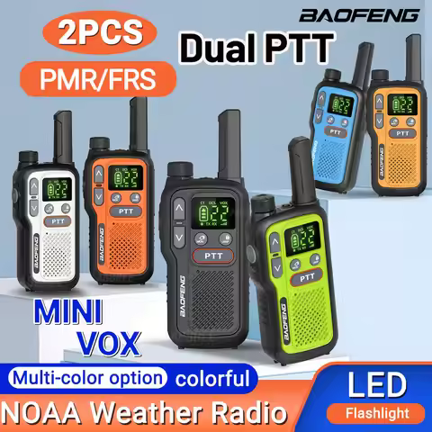 2PCS Baofeng BF-T18 Mini Walkie Talkie PMR 446 FRS Dual PTT Flashlight Portable Type-C Charger VOX N