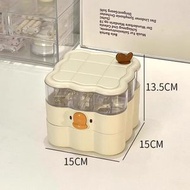 旋轉首飾收納盒髮飾飾品首飾耳環盒子戒指項鍊耳環耳環可愛收納盒
