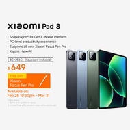 New Xiaomi Pad 8 Tablet | 8GB+256GB, Snapdragon® 8s Gen 4 Mobile Platform, PC-level productivity exp