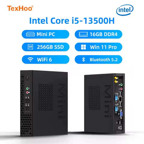 TexHoo Mini PC Windows 11 PC, Intel Core i5 13500H/N5095, 16GB DDR4 512GB SSD, Dual-Band WiFi 6, BT5