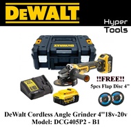 DeWalt Cordless Angle Grinder 4'' 18v-20v (Model: DCG405P2 - B1) *Include 2PC 5.0 Battery / 1XCharge