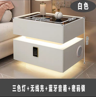 全城热卖 - 智能床頭櫃｜網紅實木輕奢奶油風邊櫃｜帶鎖多功能床邊收納櫃｜感應燈無線充電設計｜奶油懸浮櫃系列｜現代簡約懸浮式家具｜智能感應床頭儲物櫃｜奶油色系臥室收納｜輕奢風智能床邊櫃