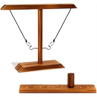 Wooden Ring Toss Game - Classic 2-Peg Tossing Set | Handmade Halloween Games & Thanksgiving Entertai