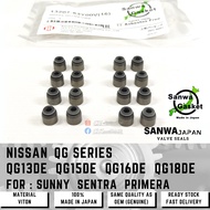 SANWA Japan Viton Valve Seal - Nissan GA13DS GA14DE GA15DE GA16DE Sentra B13 B14 Sunny N14 N15 Prime