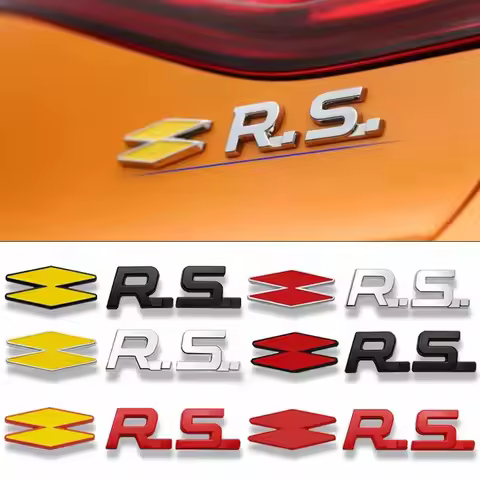 Car Metal GT RS Sport Badge Emblem Decal Sticker For Renault Logan Clio Megane Kangoo 1 2 3 4 Captur