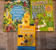 Children’s Books - Brain Quest Summer 1-2, Usborne Around The World Mazes, Oxford Children’s Thesaurus