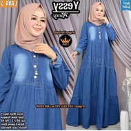 YESSY DRESS JEANS Baju Gamis Wanita Terbaru 2020 Dress Wanita Elegant