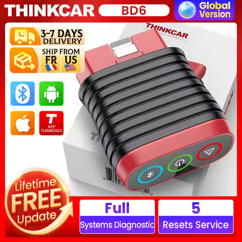THINKCAR BD6 Bluetooth Scanner Car Diagnostic Tool OBD2 Scanner Full System Diagnose 5 Reset Free Au