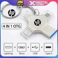 HP ไดรฟ์ OTG 4 In 1แฟลชไดร์ฟ16GB 32GB 64GB 128GB 256GB 512GB USB แฟลชไดร์ฟ1 Flash Drive USB รูปกระต่าย3.0หน่วยความจำ Pendrive ชนิดรวดเร็ว-C สำหรับไมโคร USB USB แอนดรอยด์สำหรับ Lightning